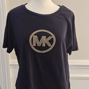 Michael Kors Dark Blue Tee with Gold Accents